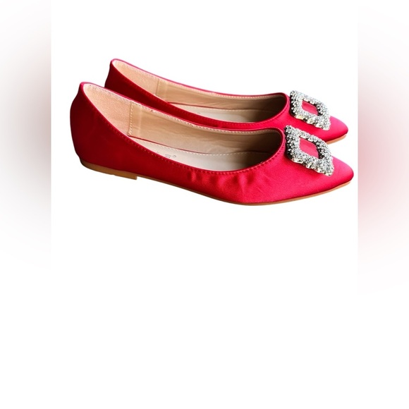 Red Rhinestone Buckle Heel - Picture 6 of 7